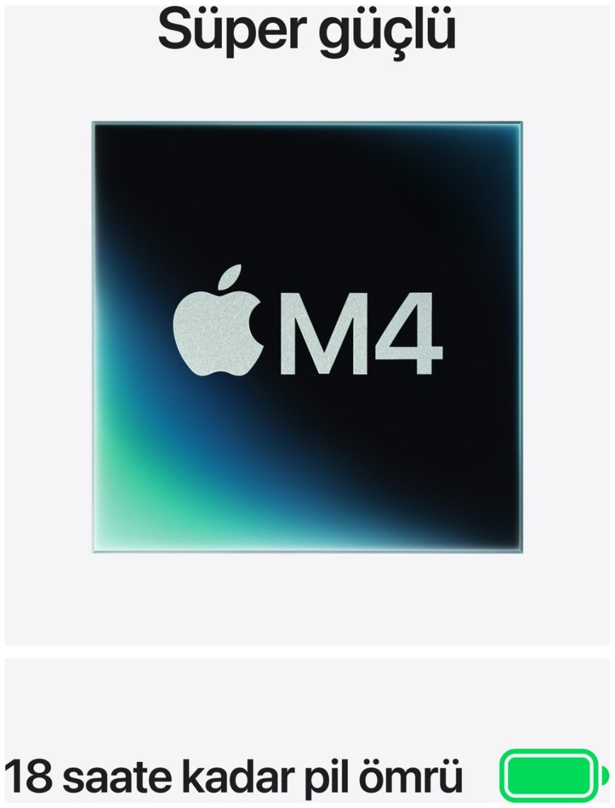 Apple MacBook Air M4 16GB 512GB SSD macOS 15" Taşınabilir Bilgisayar Gümüş MW1H3TU/A