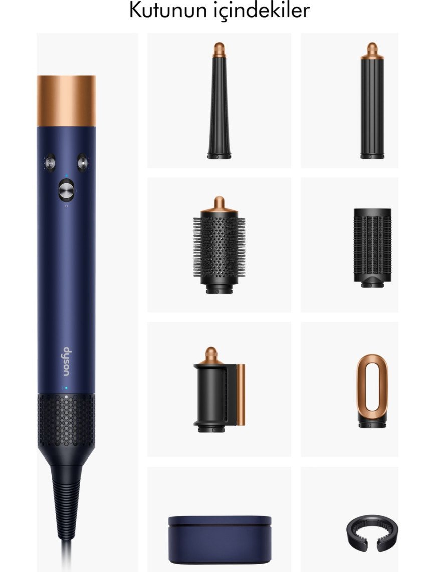 Dyson Airwrap I.d.™ Saç Şekillendirme ve Kurutma Seti (Prusya Mavisi/parlak Bakır)